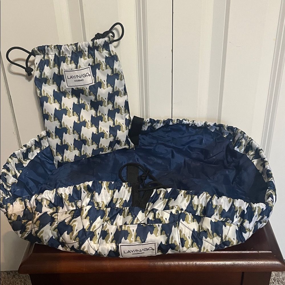 Lay-N-Go Cosmo Nylon Travel Cosmetic Lego Multi-Use Washable Drawstring 2pc Bag